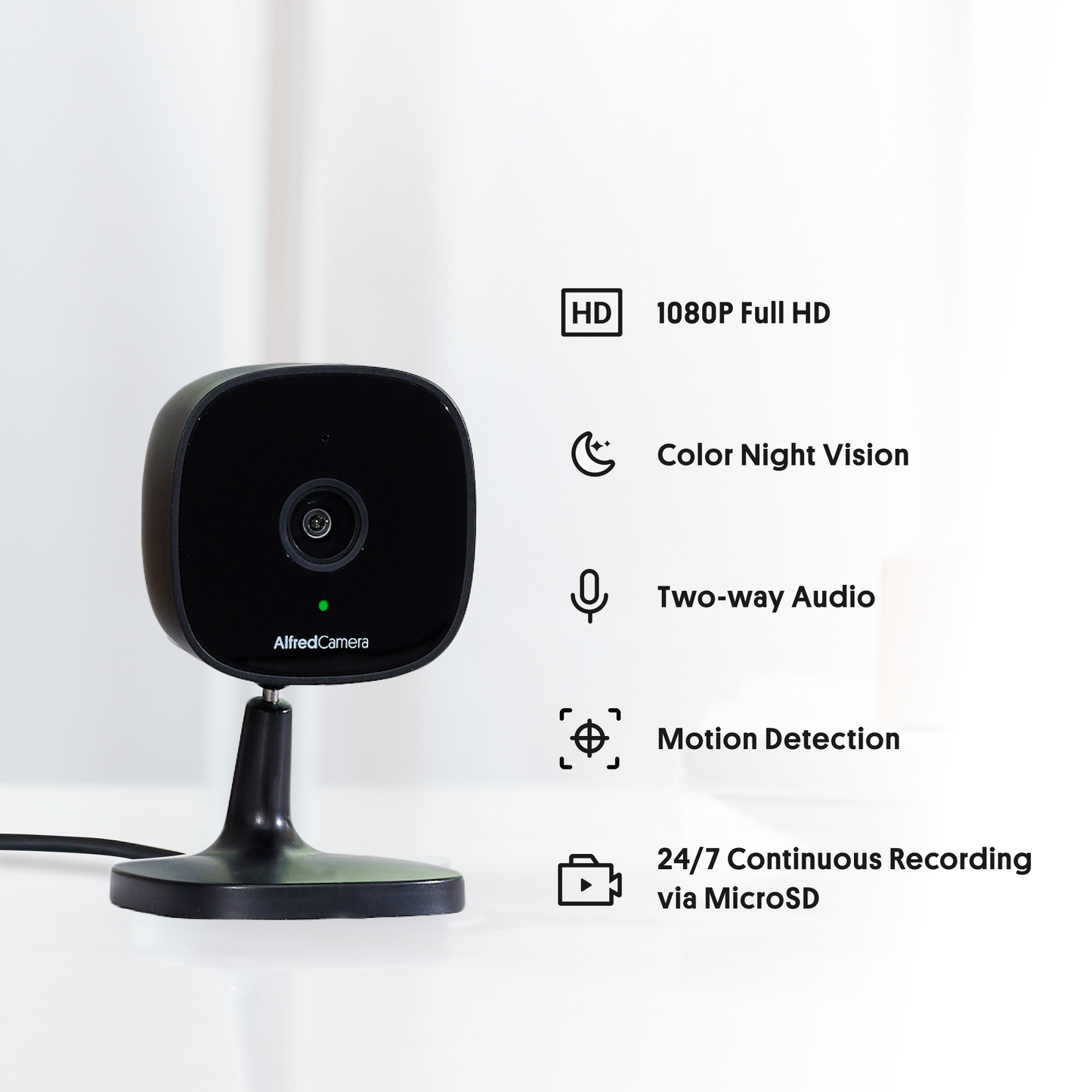 [2-Pack] AlfredCam Black - Indoor Security Camera