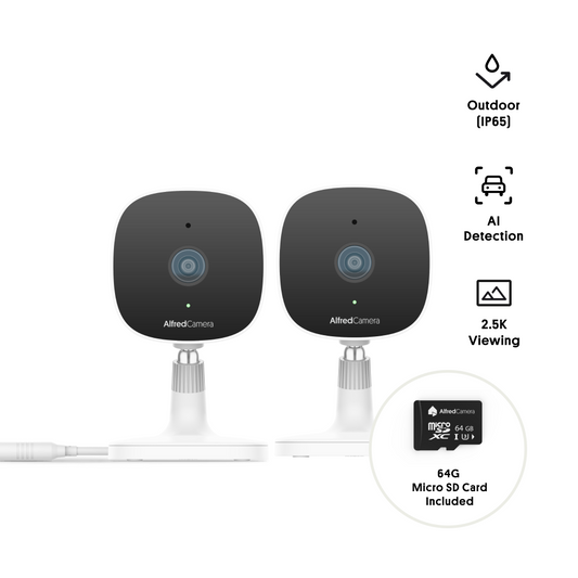 [2-Pack] AlfredCam Plus - Indoor & Outdoor Security Camera