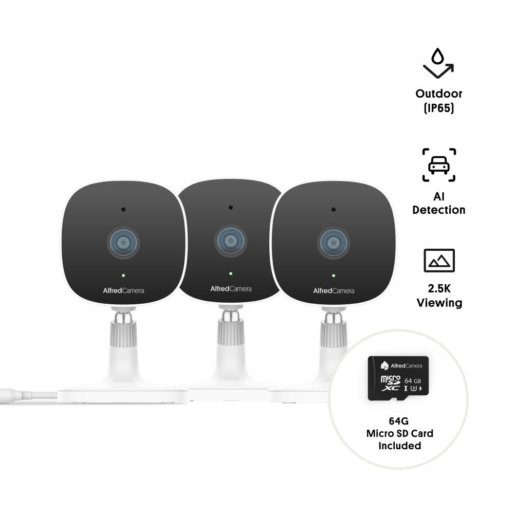 [3-Pack] AlfredCam Plus - Indoor & Outdoor Security Camera